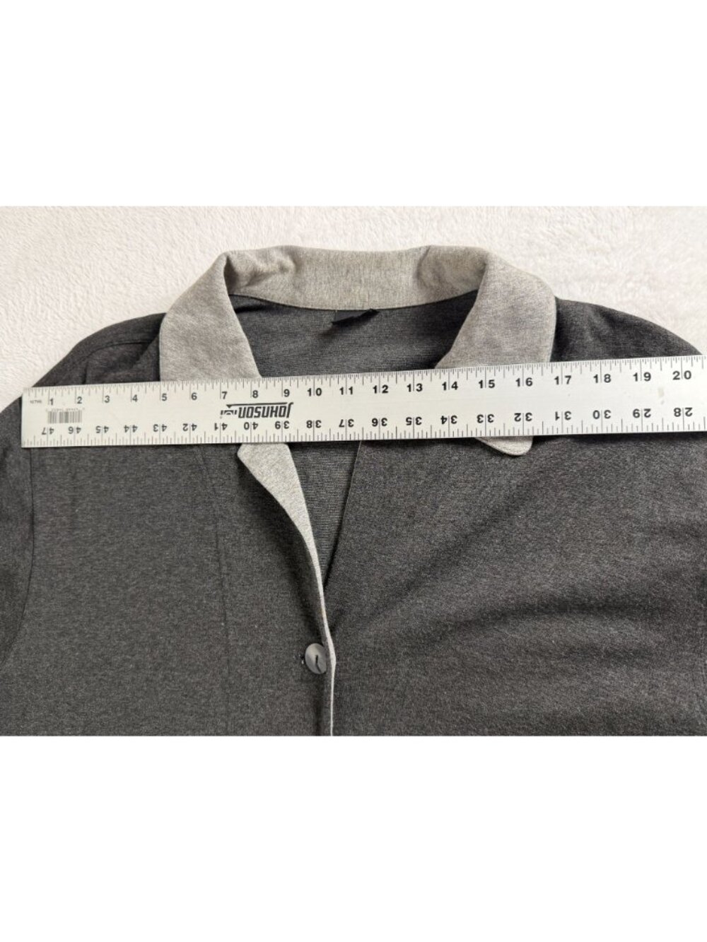 Staples Womens Heather Gray Button-Up Cardigan Sweater Large Lightweight Casual - Picture 7 of 9